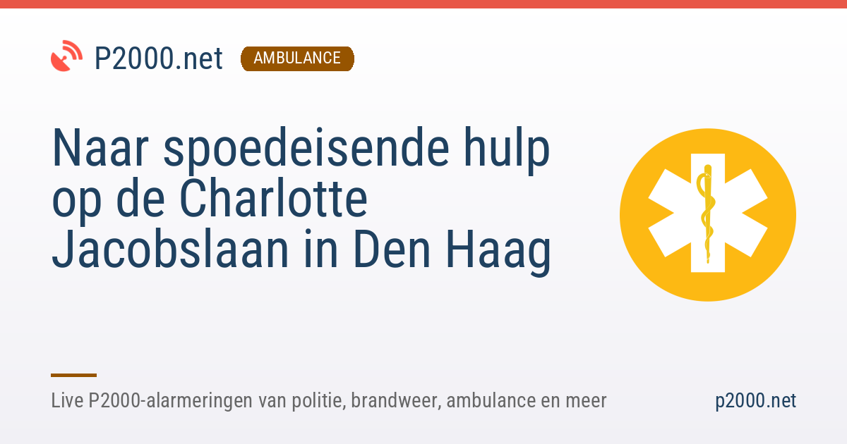 Naar spoedeisende hulp in Den Haag | 28 oktober 2026 12:44 | P2000.net