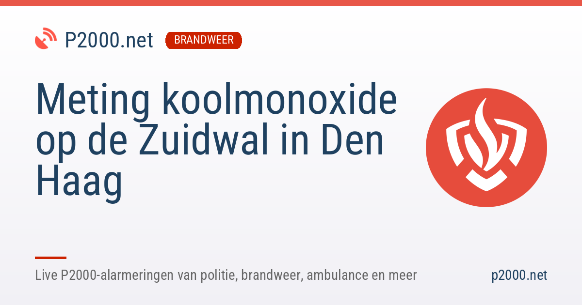 Meting koolmonoxide in Den Haag | 17 oktober 2026 13:14 | P2000.net